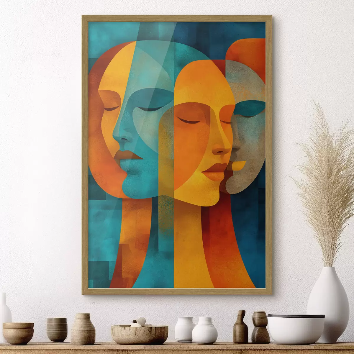 Poster Geometrische weibliche Profile f48257