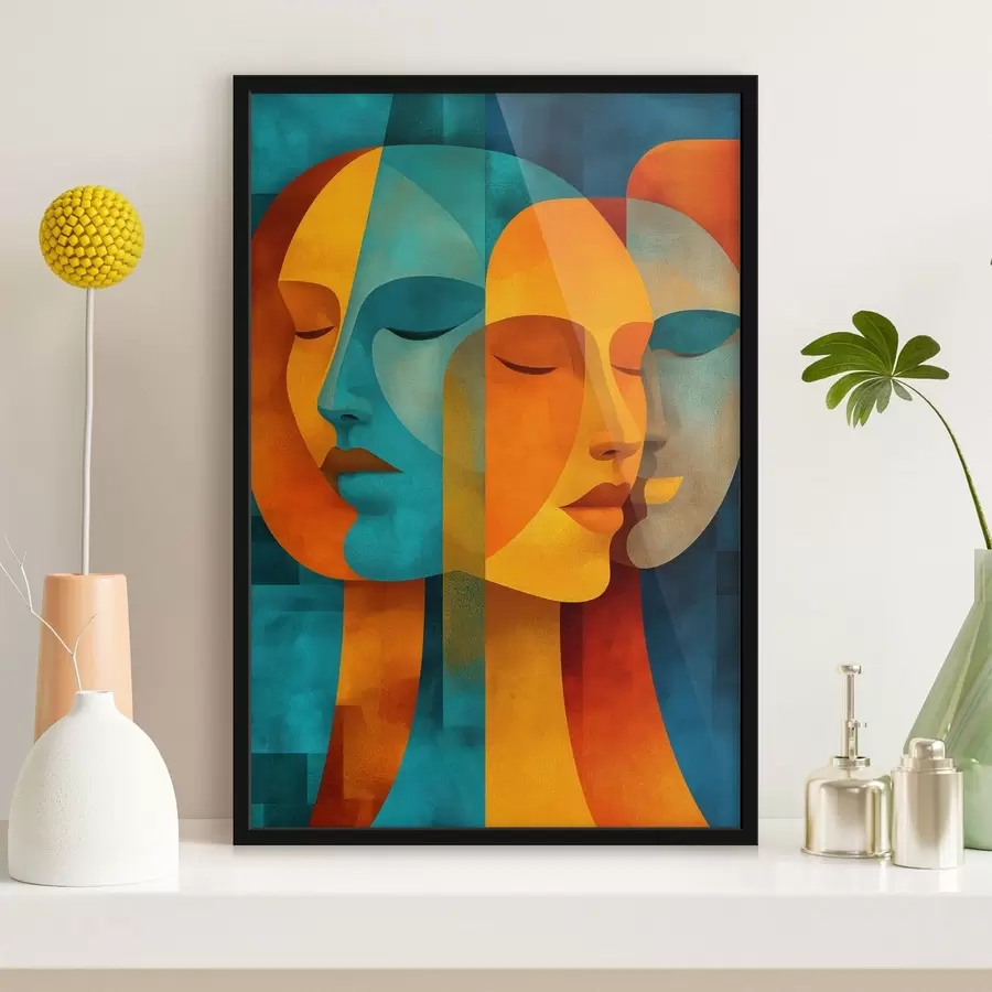 Fototapete Geometrische weibliche Profile f48257