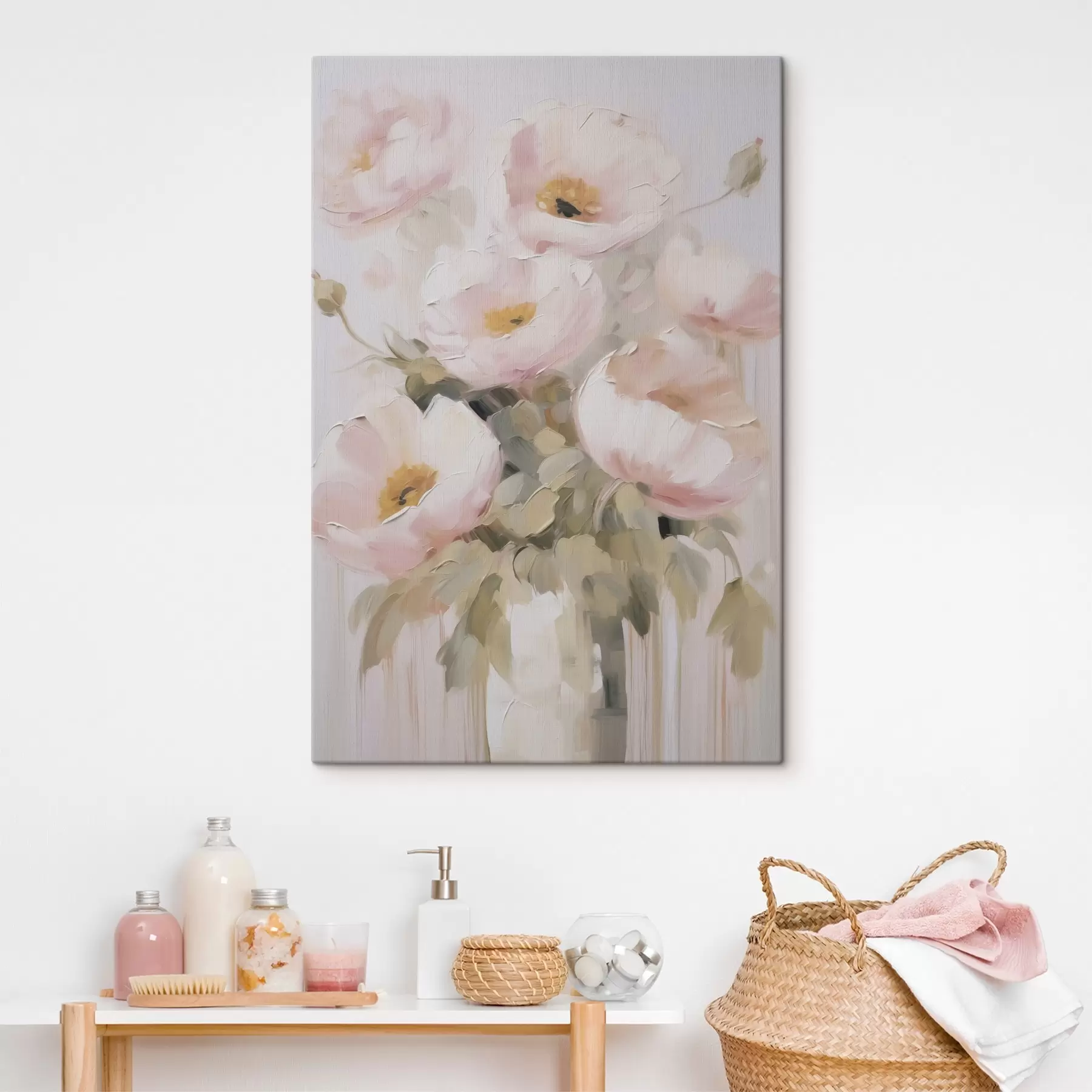 Fototapete Abstrakte Blumen in einer Vase, Imitation eines Gemäldes s48264