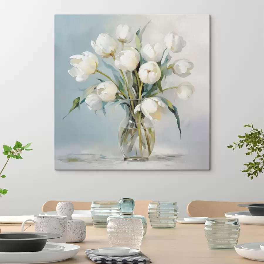 Fototapete Tulpen in einer Vase Nachahmung Gemälde s48266