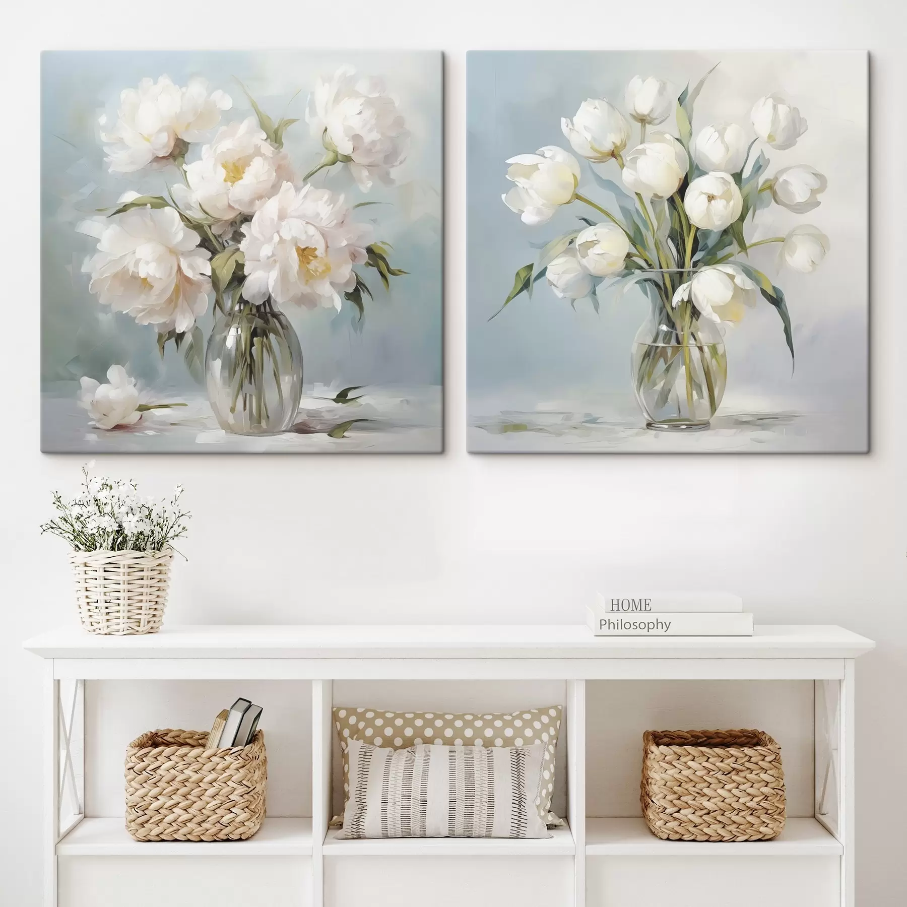 Fototapete Ein Blumenstrauß in einer Vase, Gemäldeimitation m30167