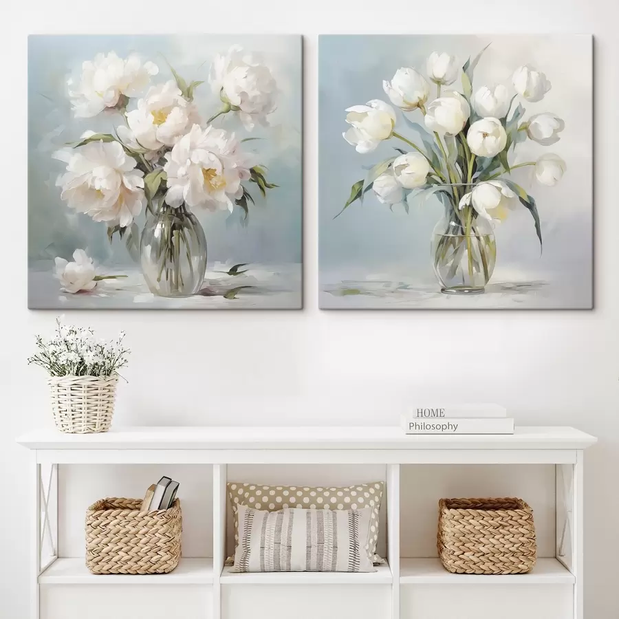 Fototapete Ein Blumenstrauß in einer Vase, Gemäldeimitation m30167