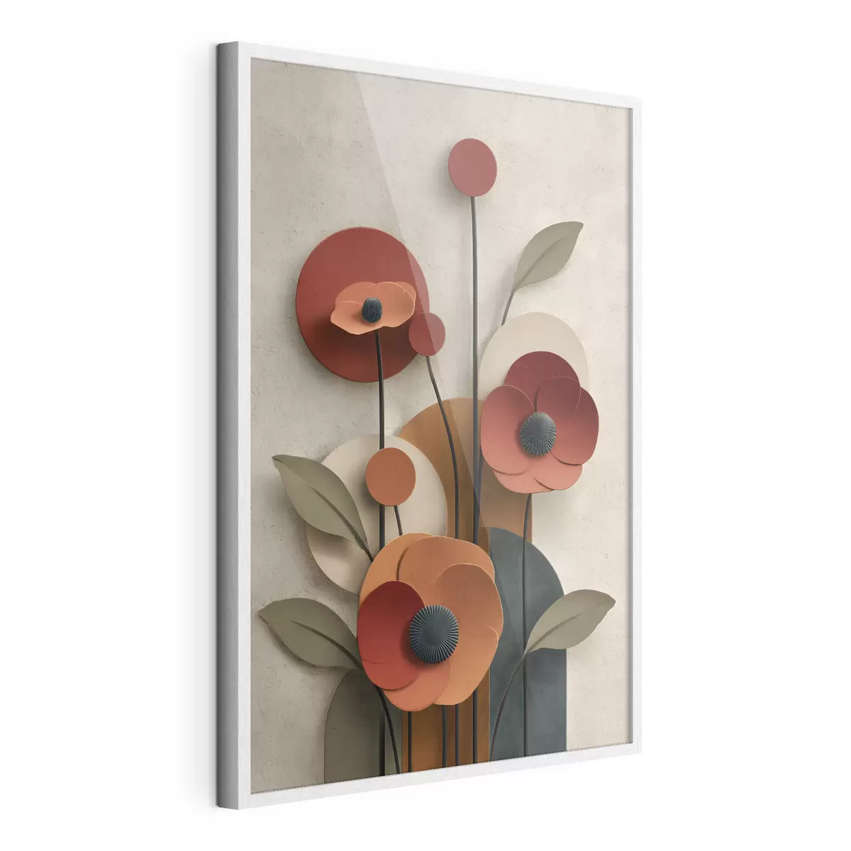 Poster Blumen in vereinfachtem Stil mit Volumeneffekt f48293