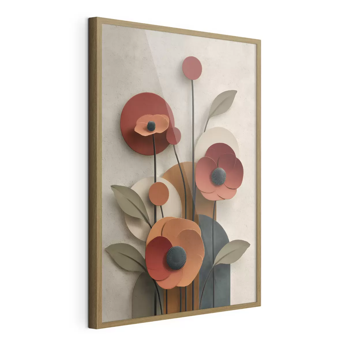 Poster Blumen in vereinfachtem Stil mit Volumeneffekt f48293