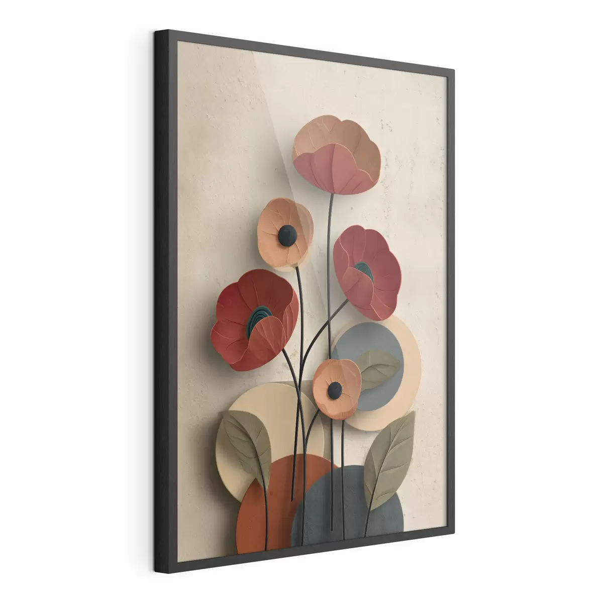 Poster Blumen in vereinfachtem Stil mit Volumeneffekt f48294