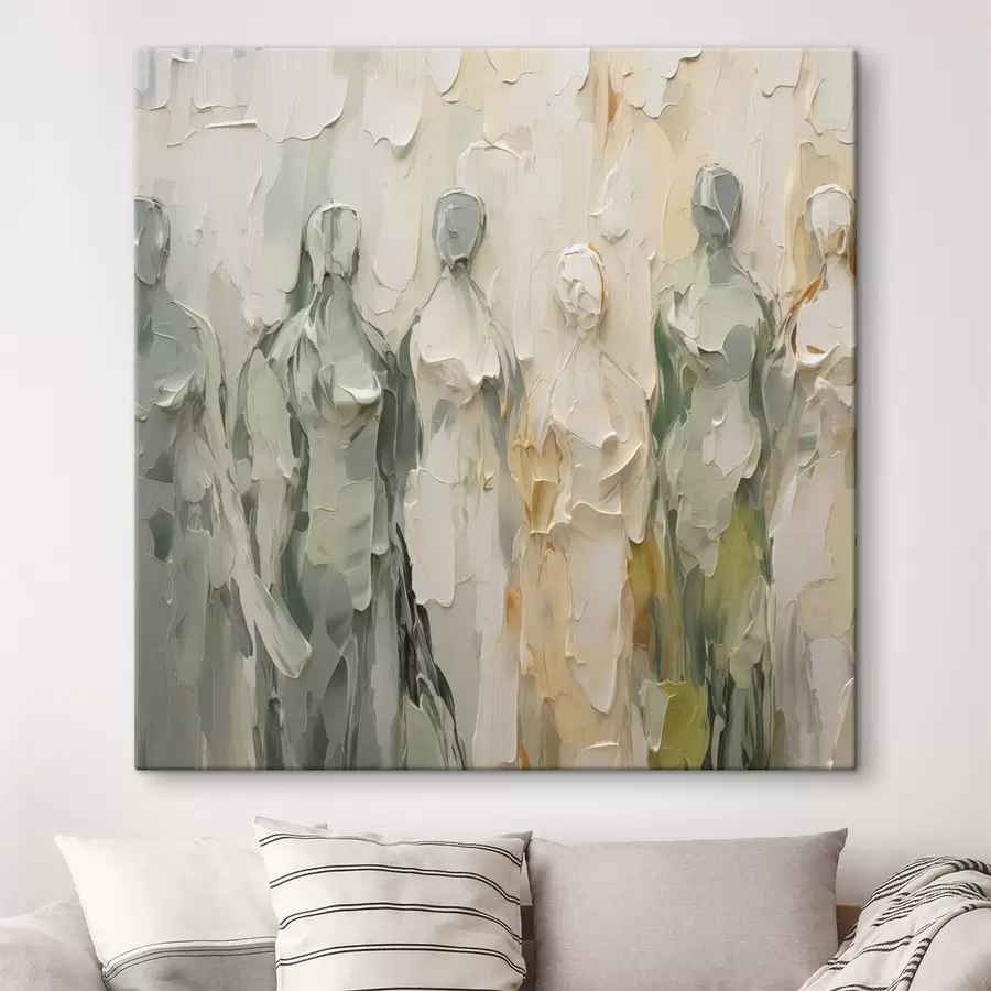 Fototapete Abstrakte Silhouetten als Nachahmung von Gemälden s48275