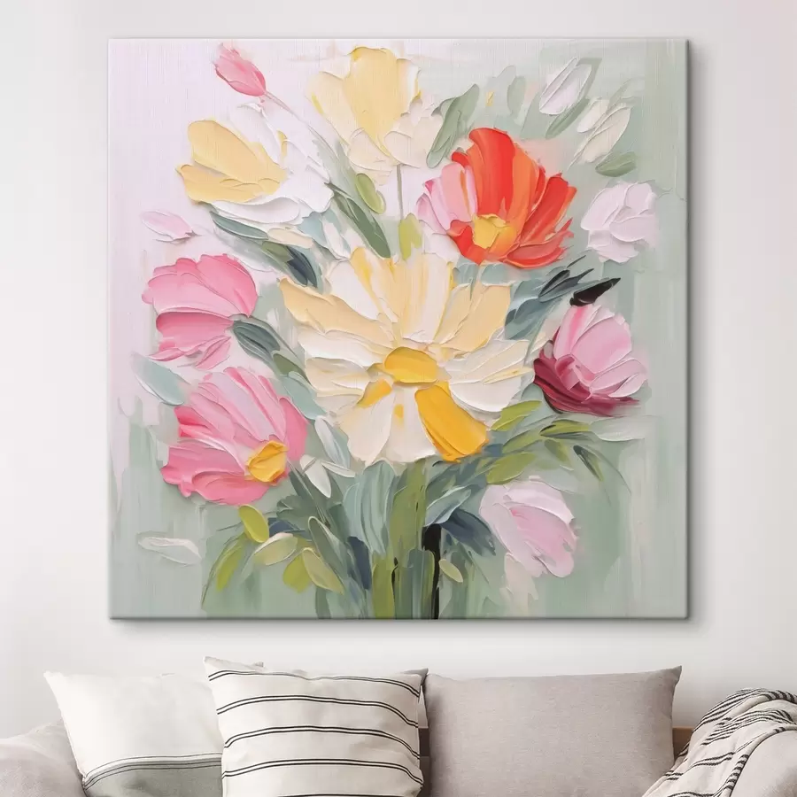 Fototapete Bouquet-Imitation eines Gemäldes s48316