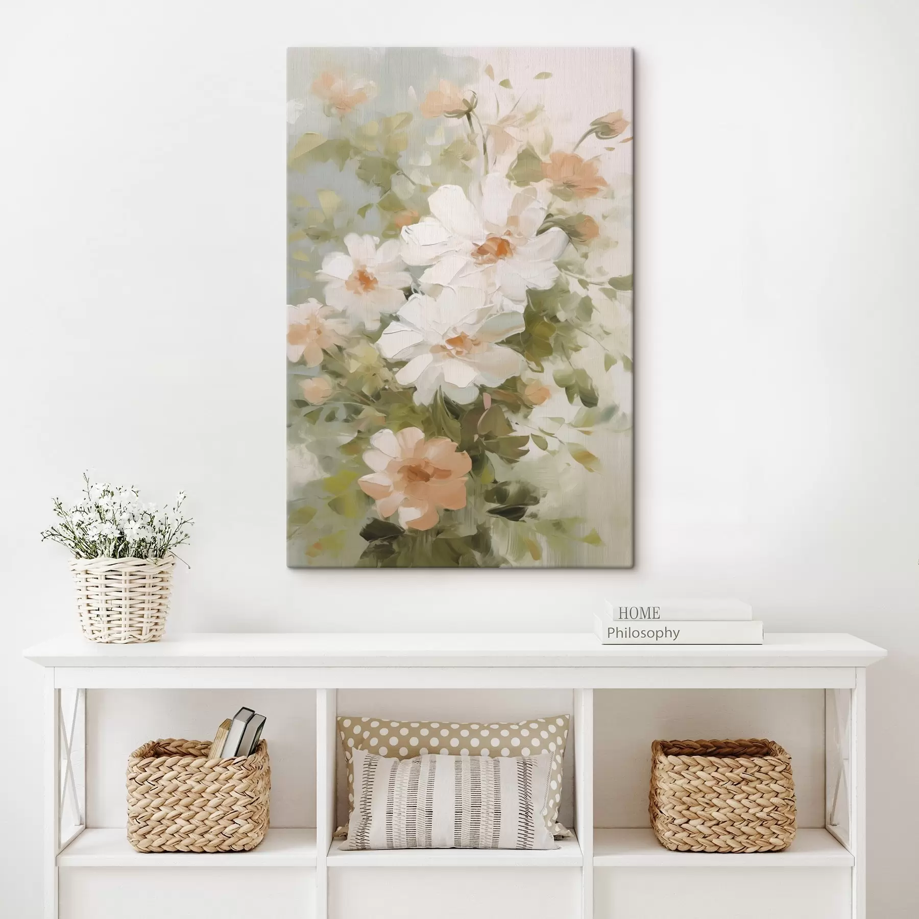 Fototapete Zarte Blumenimitation aus der Malerei s48323