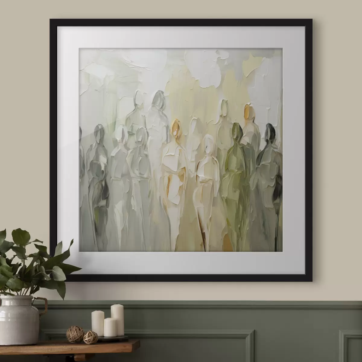 Poster Abstrakte Silhouetten als Nachahmung von Gemälden f48276