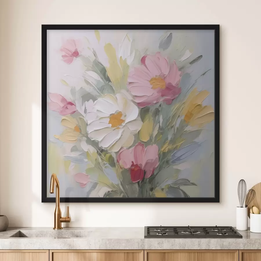 Fototapete Ein Blumenstrauß als Nachahmung eines Gemäldes f48317