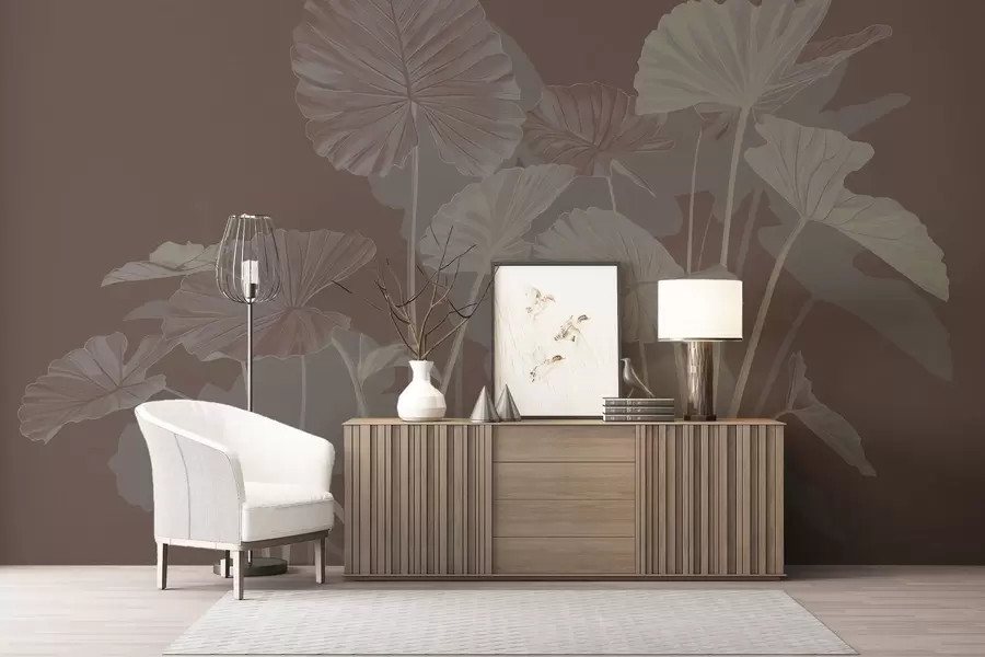 Fototapete Garten der bemalten Lotusblumen w05364v2