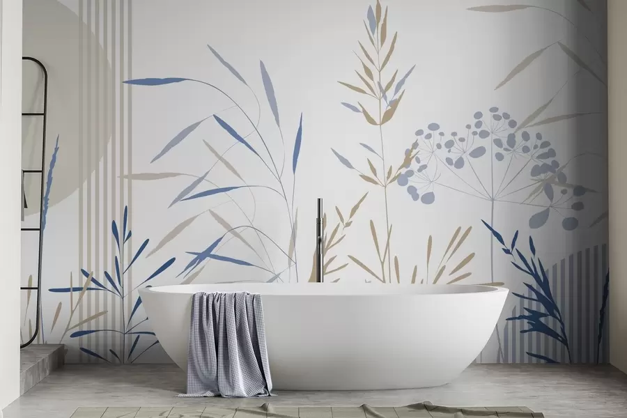 Fototapete Abstrakte Silhouetten von Vegetation w05375v2