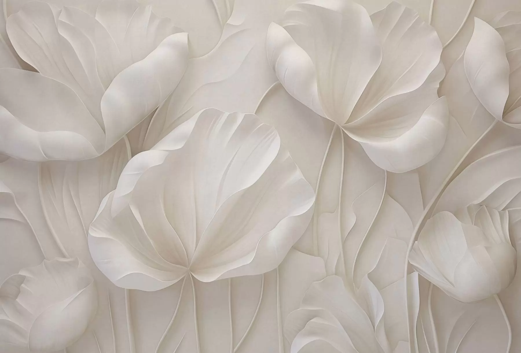 Fototapete Geformte Lichtblumen mit weichen Blütenblättern w05355