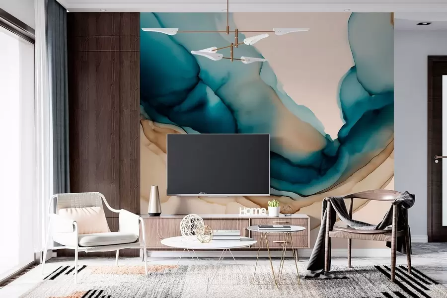 Fototapete Abstrakte Textur im Alkohol-Tinten-Stil w05238