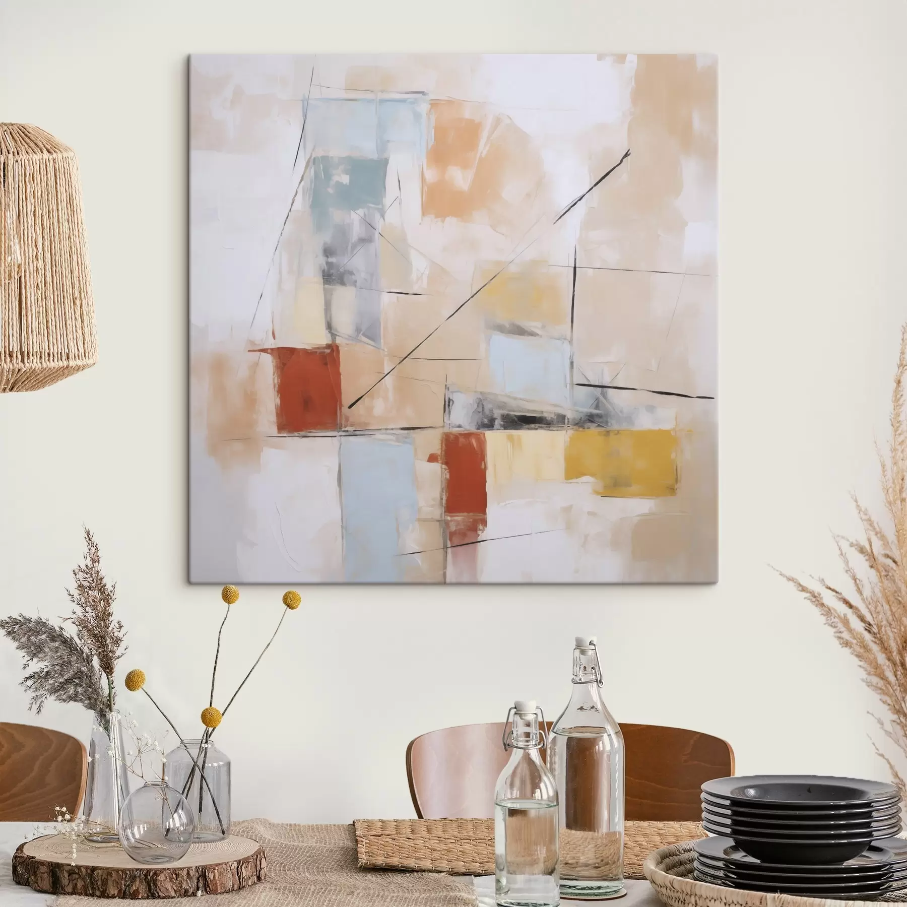 Fototapete Chaotische abstrakte Nachahmung eines abgenutzten Gemäldes s48418