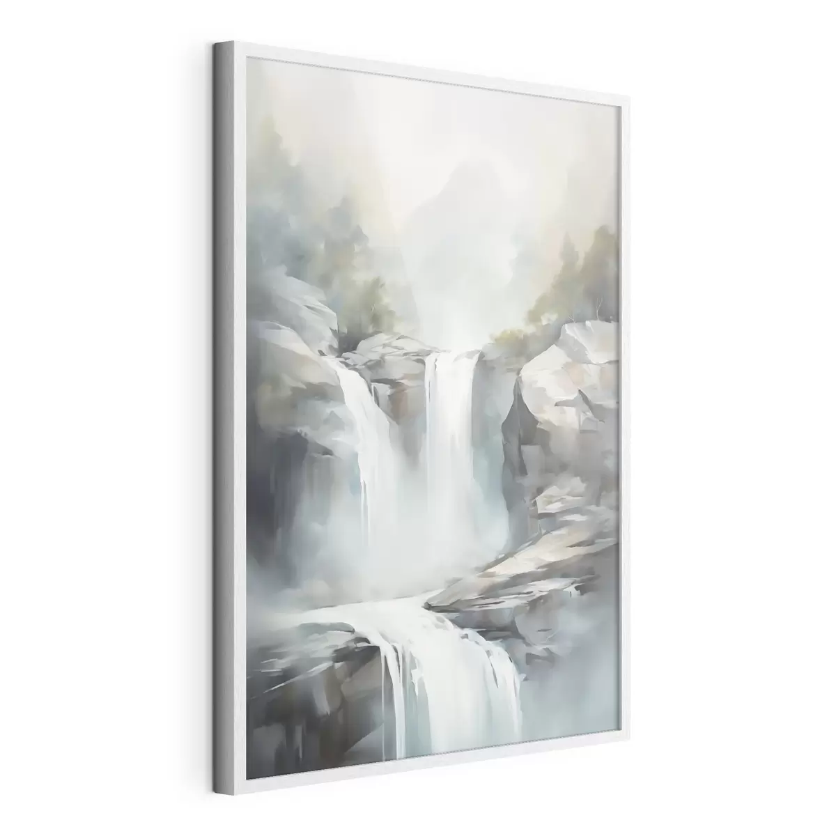 Poster Nachbildung eines Wasserfalls in einem Gemälde f48416