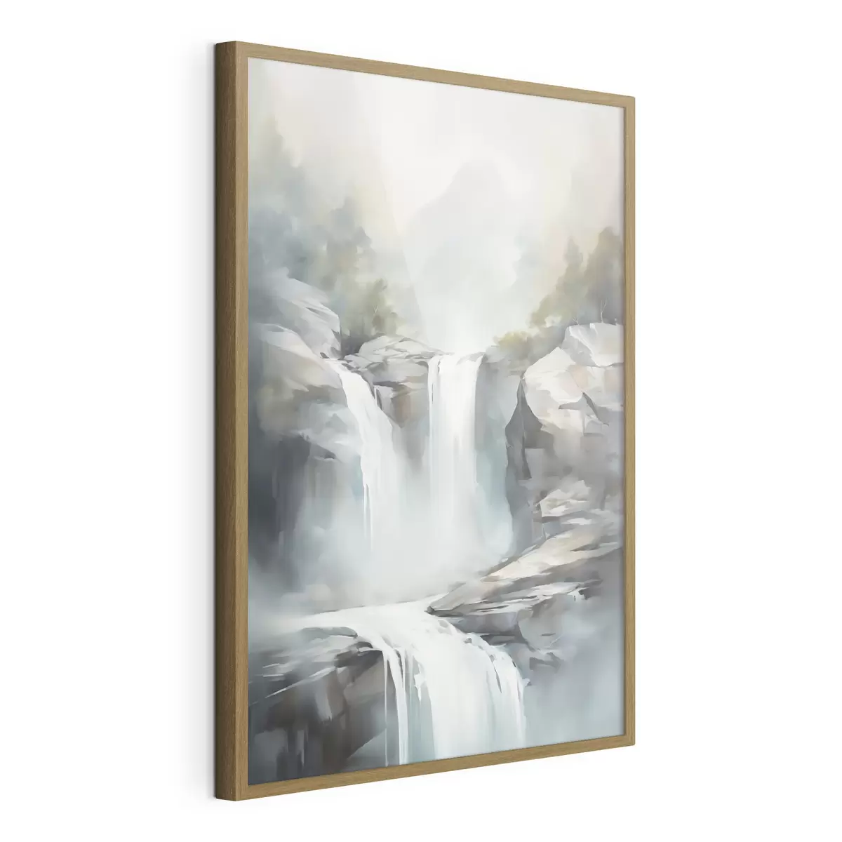 Poster Nachbildung eines Wasserfalls in einem Gemälde f48416