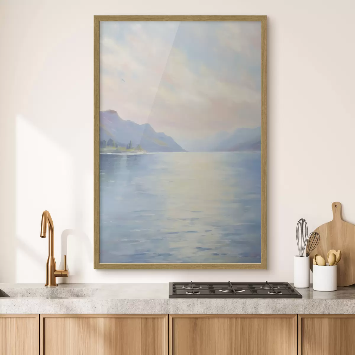 Poster Nachbildung eines Gemäldes mit einem See f48424