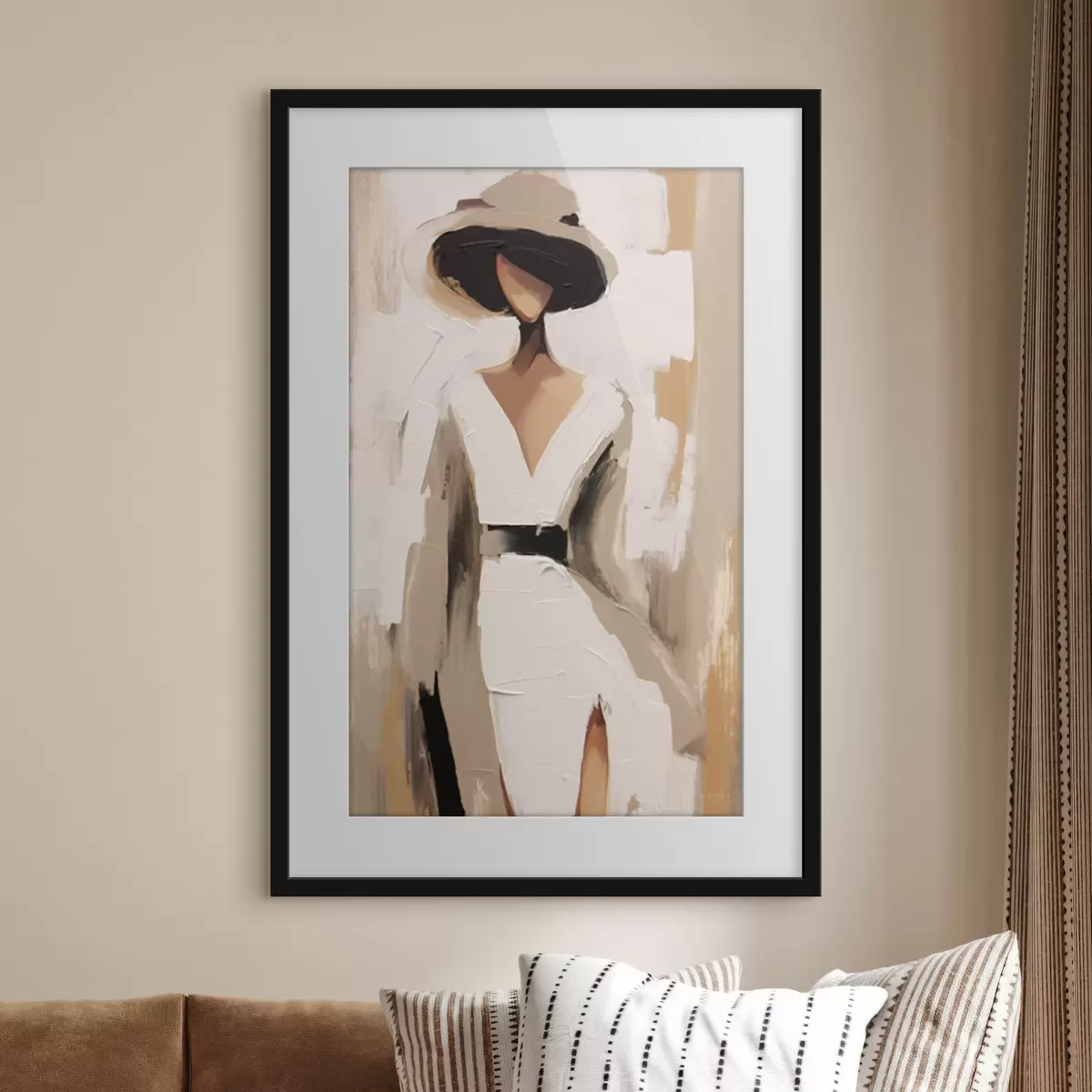 Poster Frau mit Hut f48426
