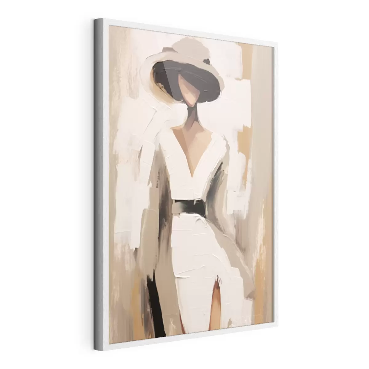 Poster Frau mit Hut f48426