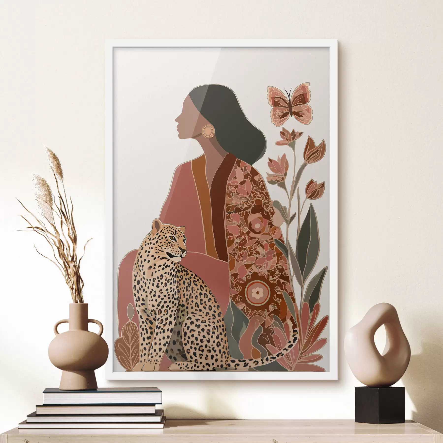 Fototapete Frau mit Blättern f48433