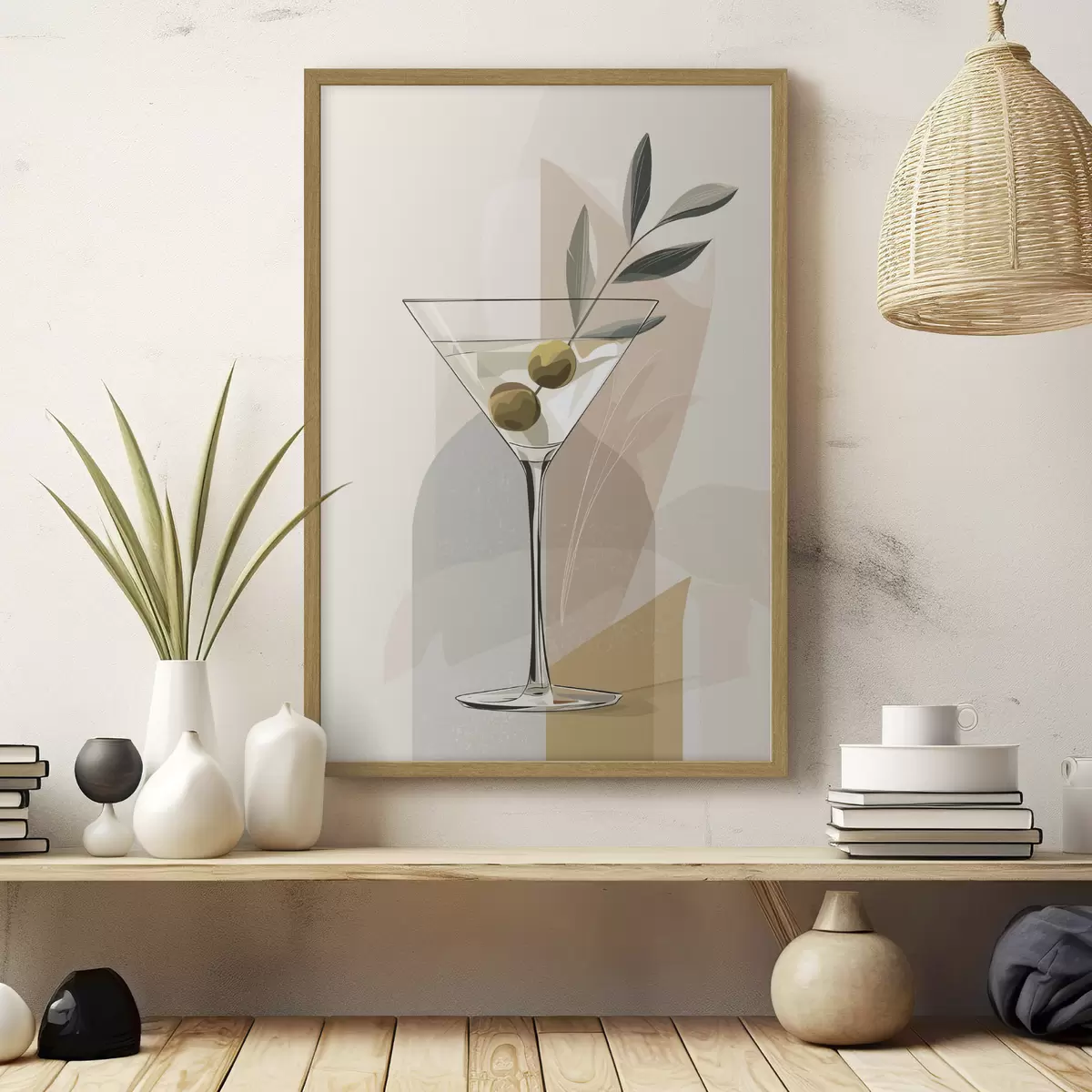Poster Minimalistische Vase mit Zweig f48437