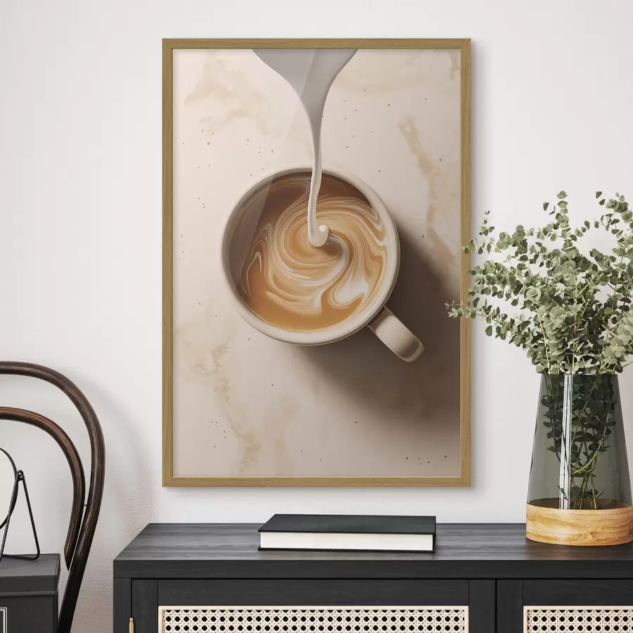 Fototapete Kaffee mit Schaum f48439