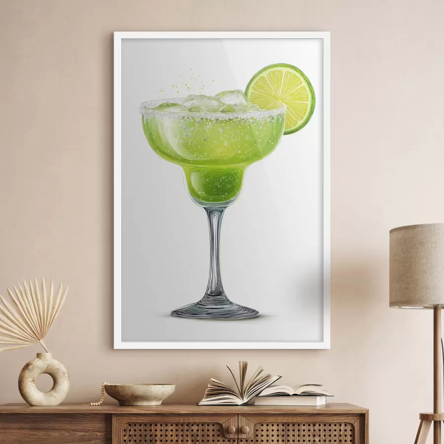 Fototapete Cocktailglas mit Limette f48445