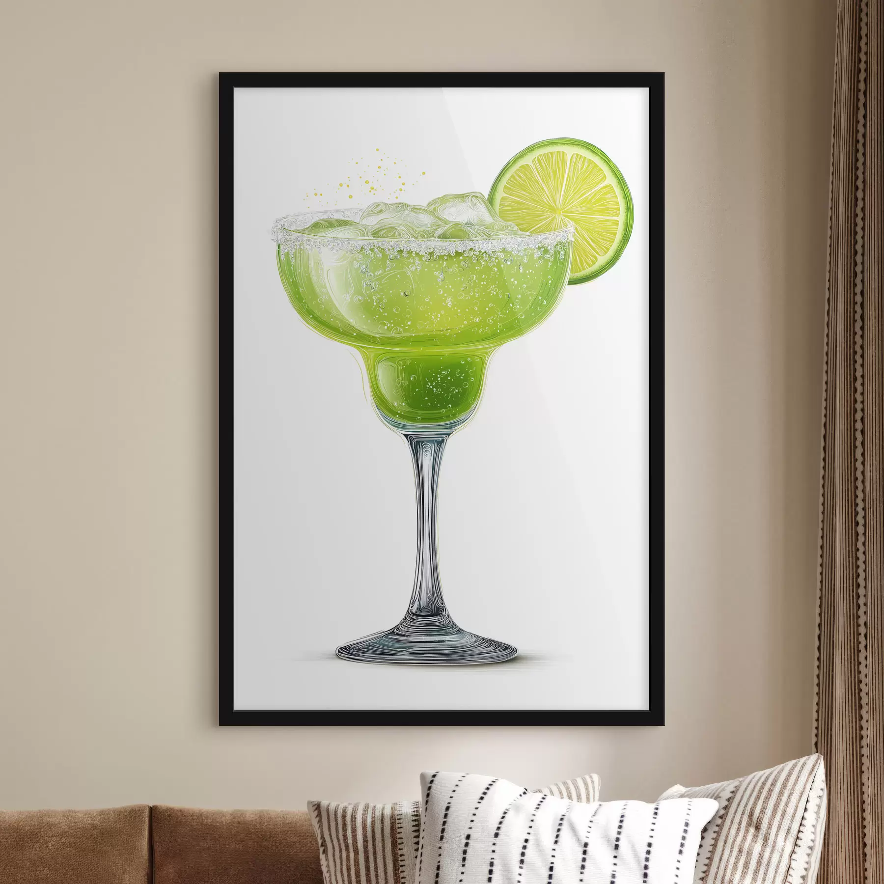 Fototapete Cocktailglas mit Limette f48445