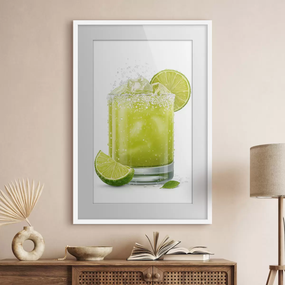 Poster Limettengetränk im Glas f48446