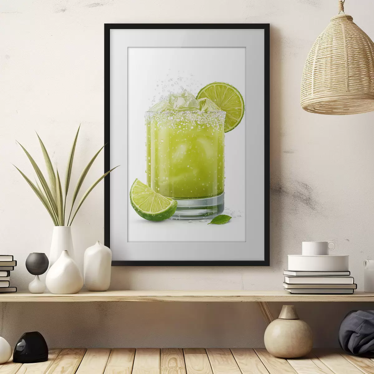 Poster Limettengetränk im Glas f48446