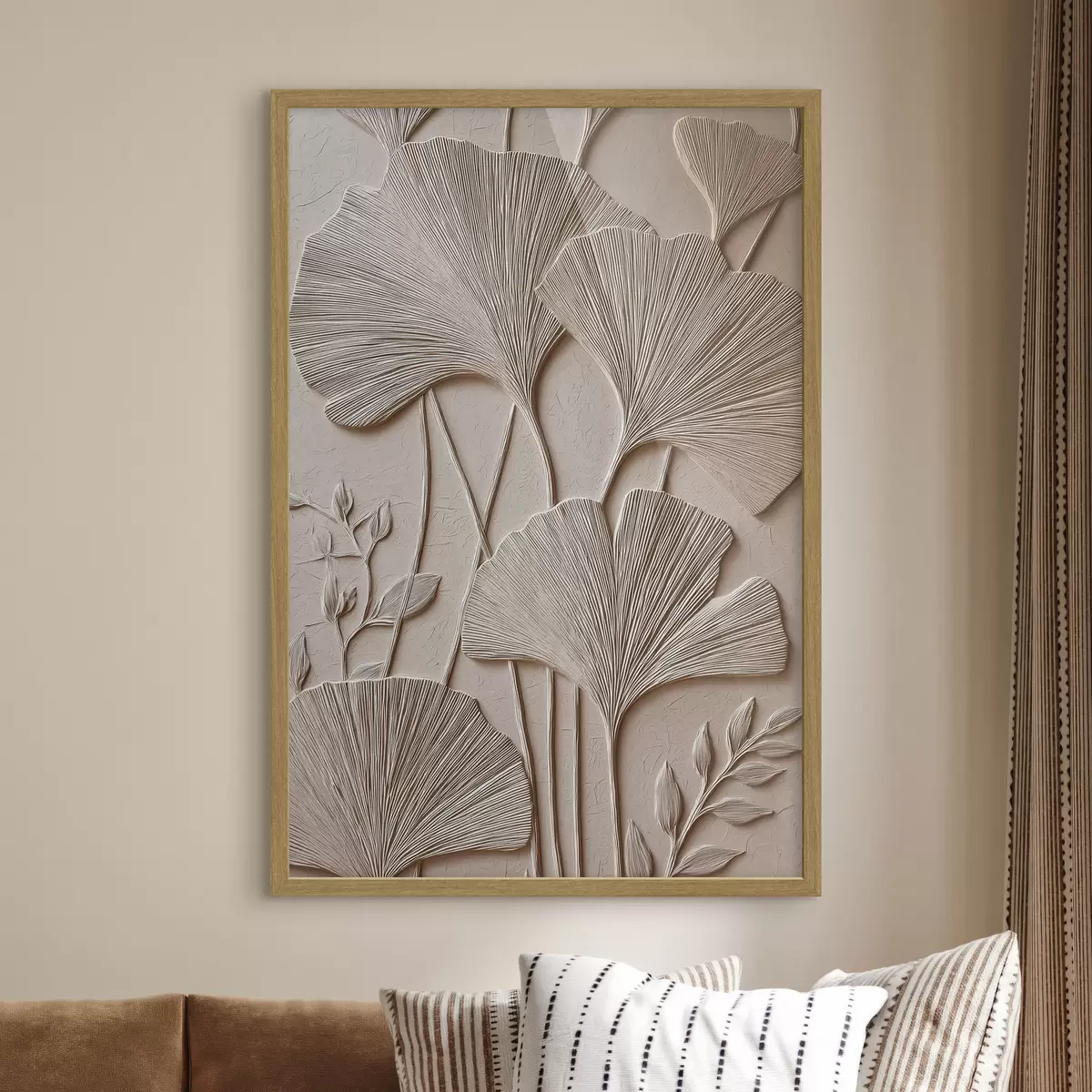 Poster Relieftafel mit Blumenmotiv f48447
