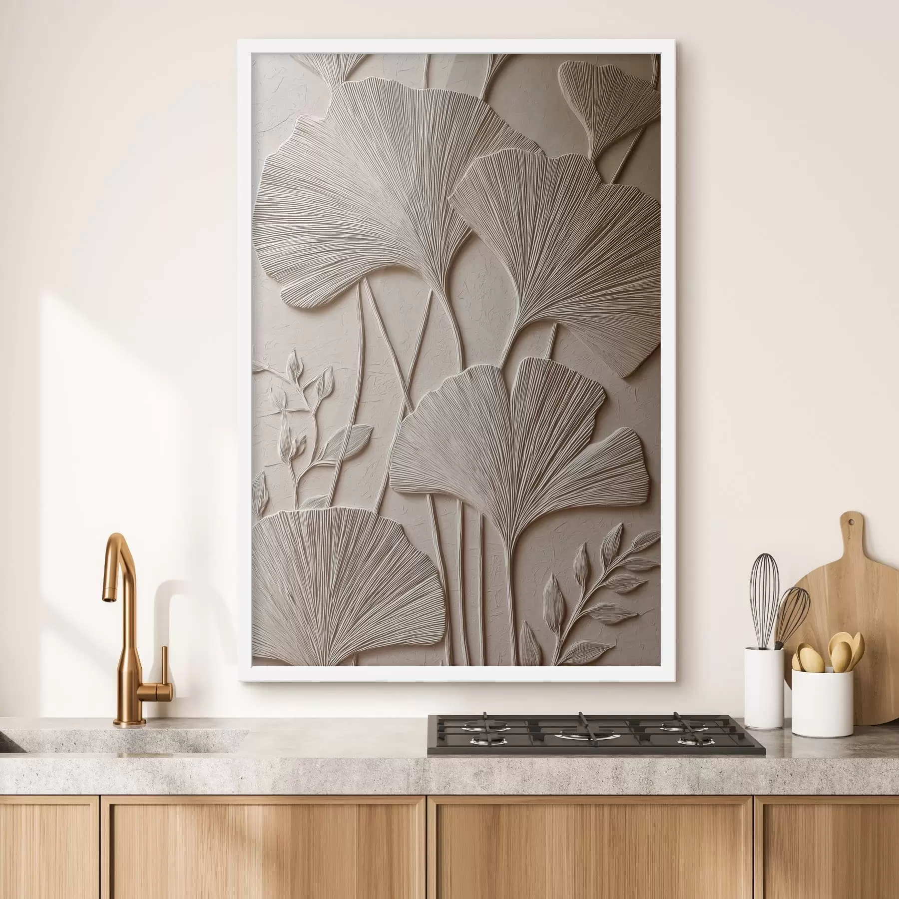Fototapete Relieftafel mit Blumenmotiv f48447