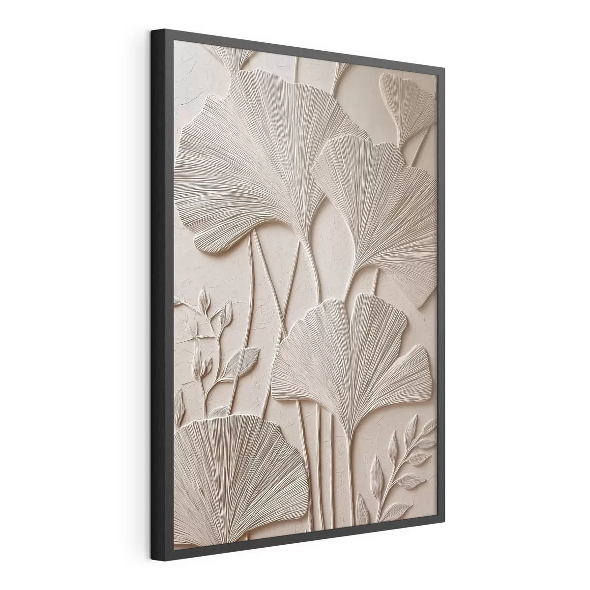Poster Relieftafel mit Blumenmotiv f48447