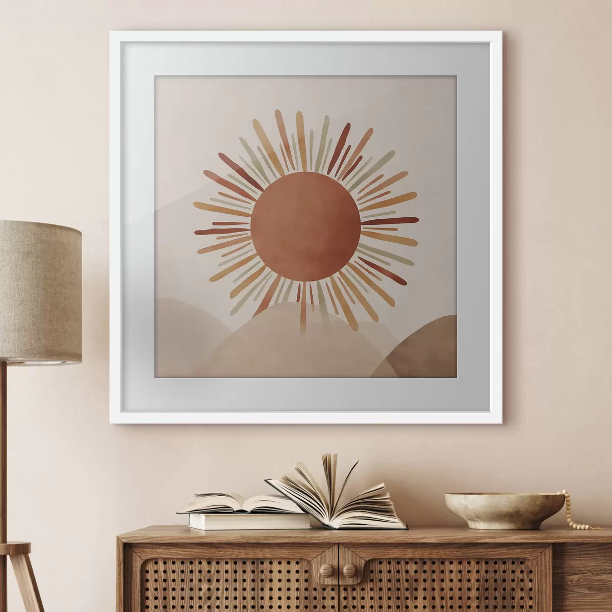 Poster Illustration einer Sonne mit Strahlen f48455