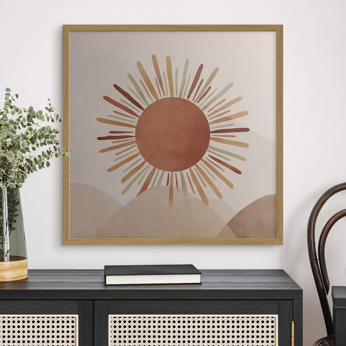 Poster Illustration einer Sonne mit Strahlen f48455