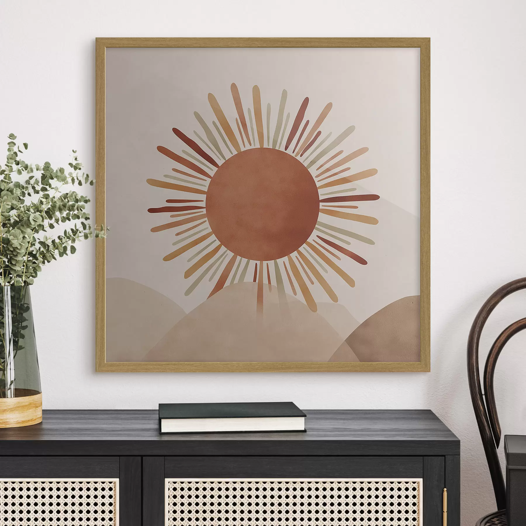 Fototapete Illustration einer Sonne mit Strahlen f48455