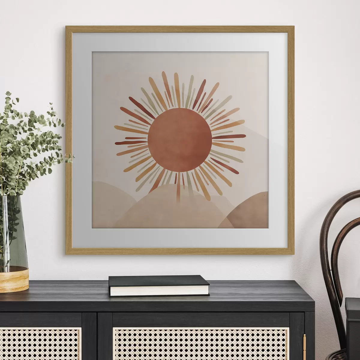 Poster Illustration einer Sonne mit Strahlen f48455