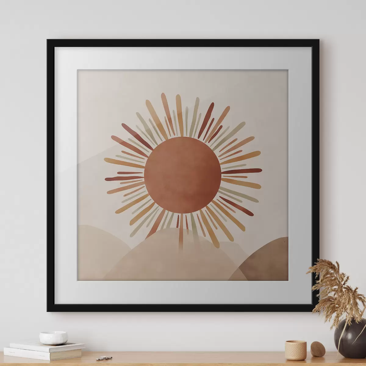 Poster Illustration einer Sonne mit Strahlen f48455