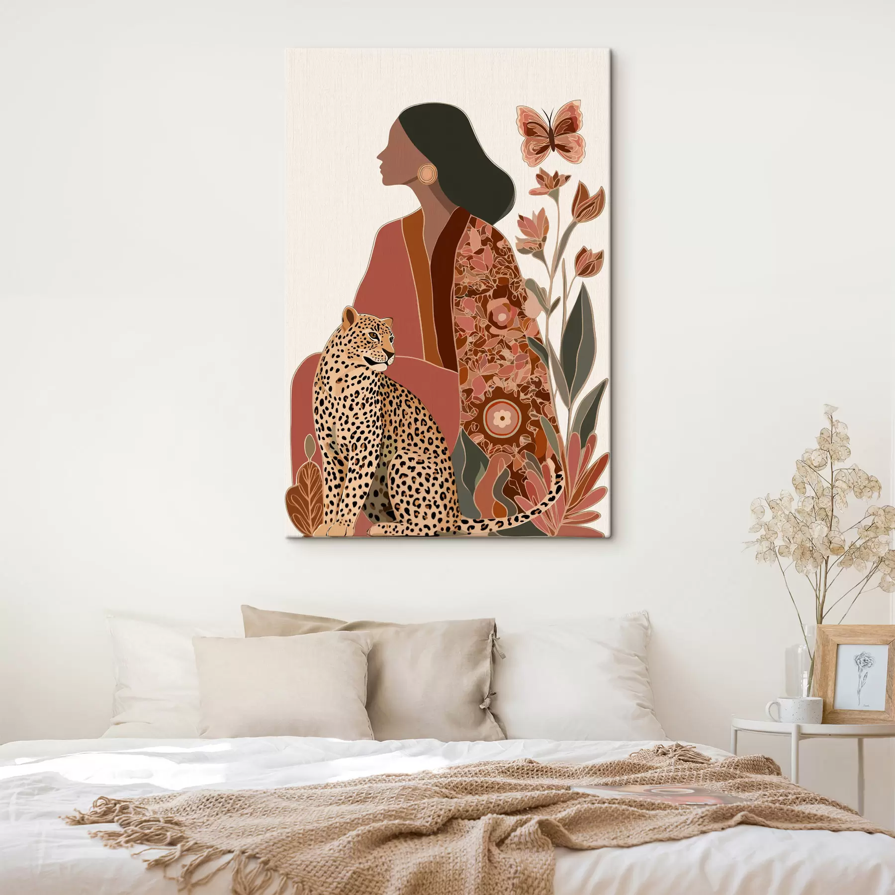 Fototapete Frau mit Blättern s48433