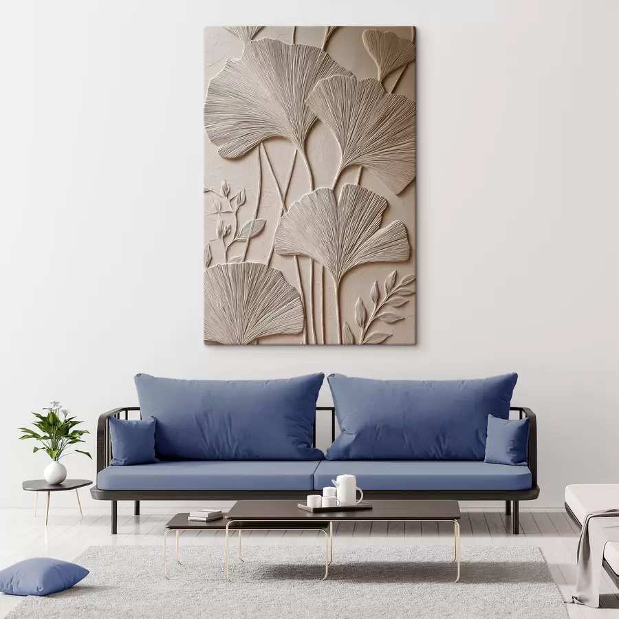 Fototapete Relieftafel mit Blumenmotiv s48447