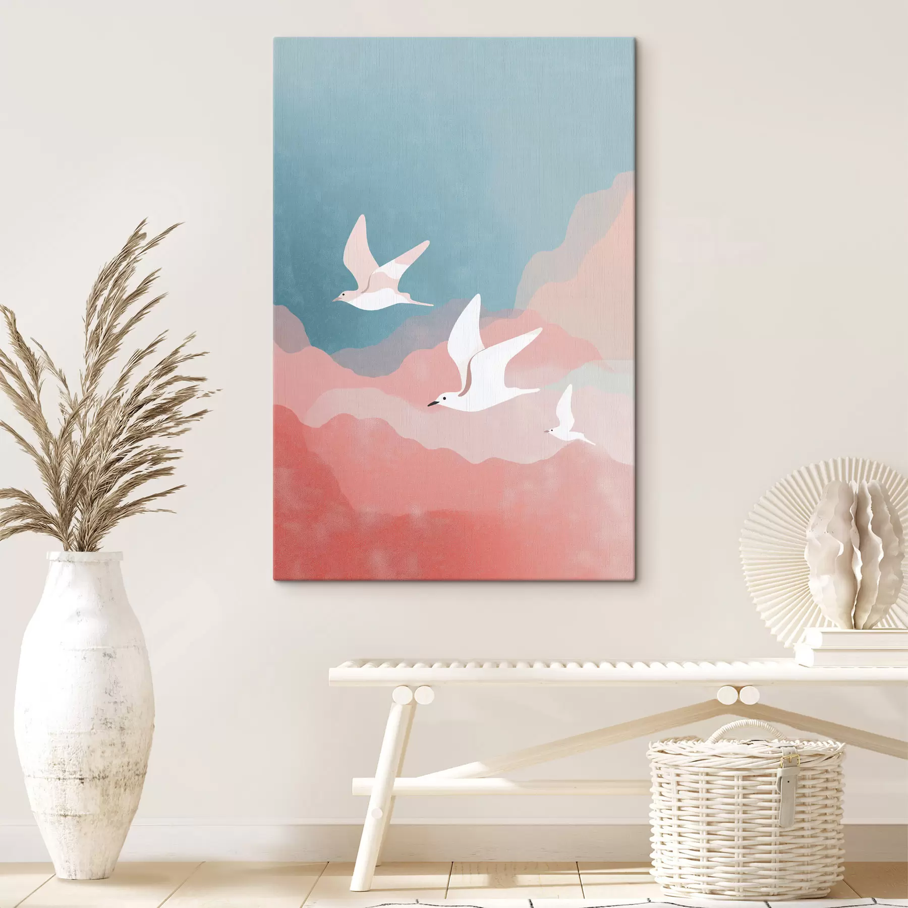 Fototapete Szene mit fliegenden Vögeln s48454