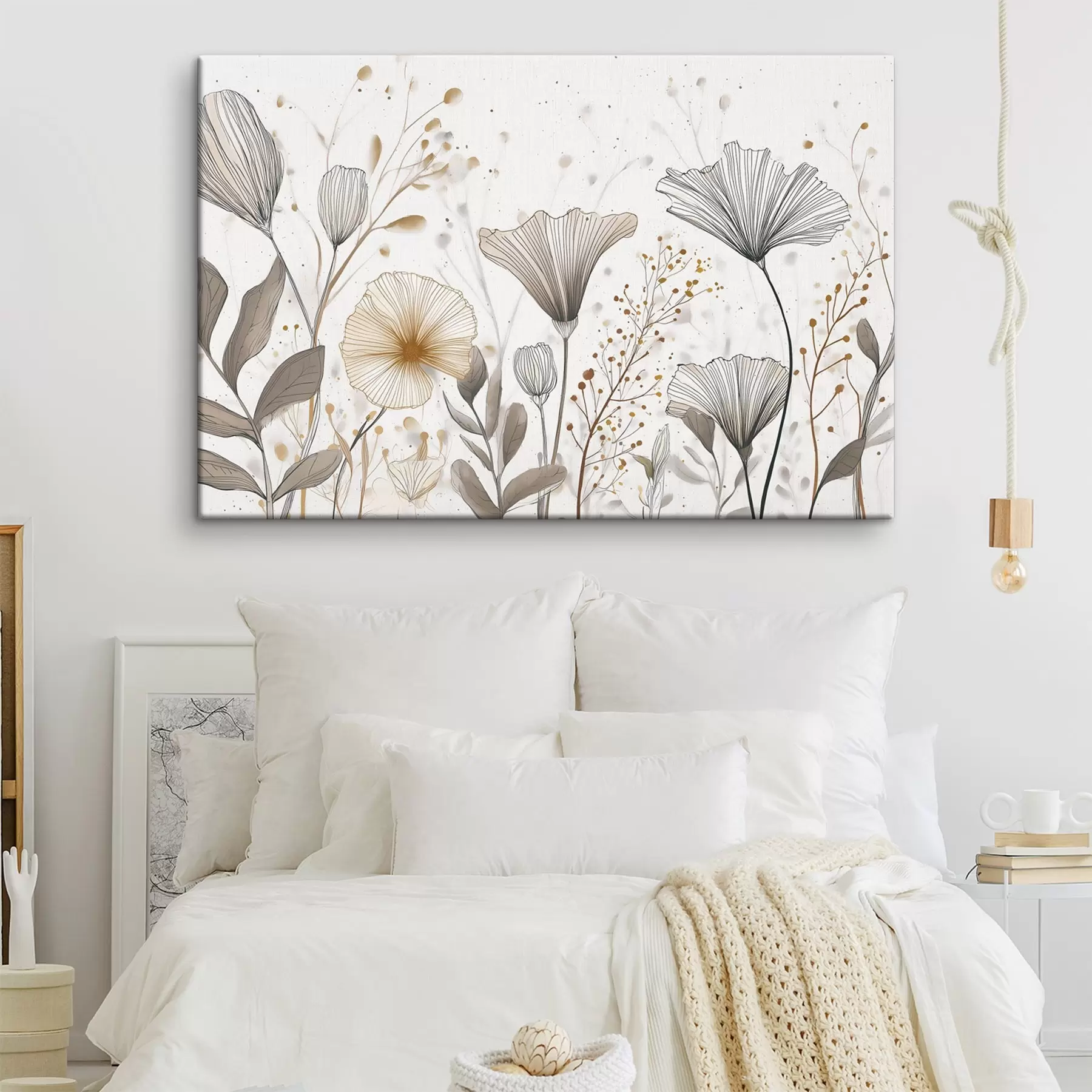 Fototapete Grafische Blumen und Gräser, Minimalismus s48484