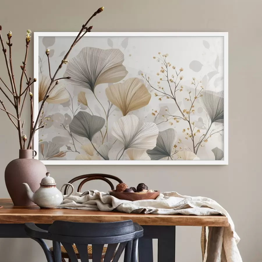 Fototapete Zarte, elfenbeinfarbene Blüten f48486