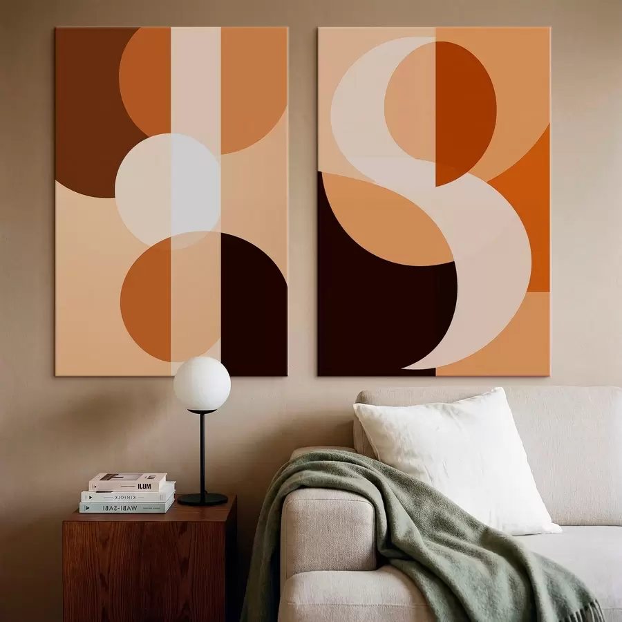 Fototapete Abstrakte geometrische Formen in warmen Farbtönen m30242