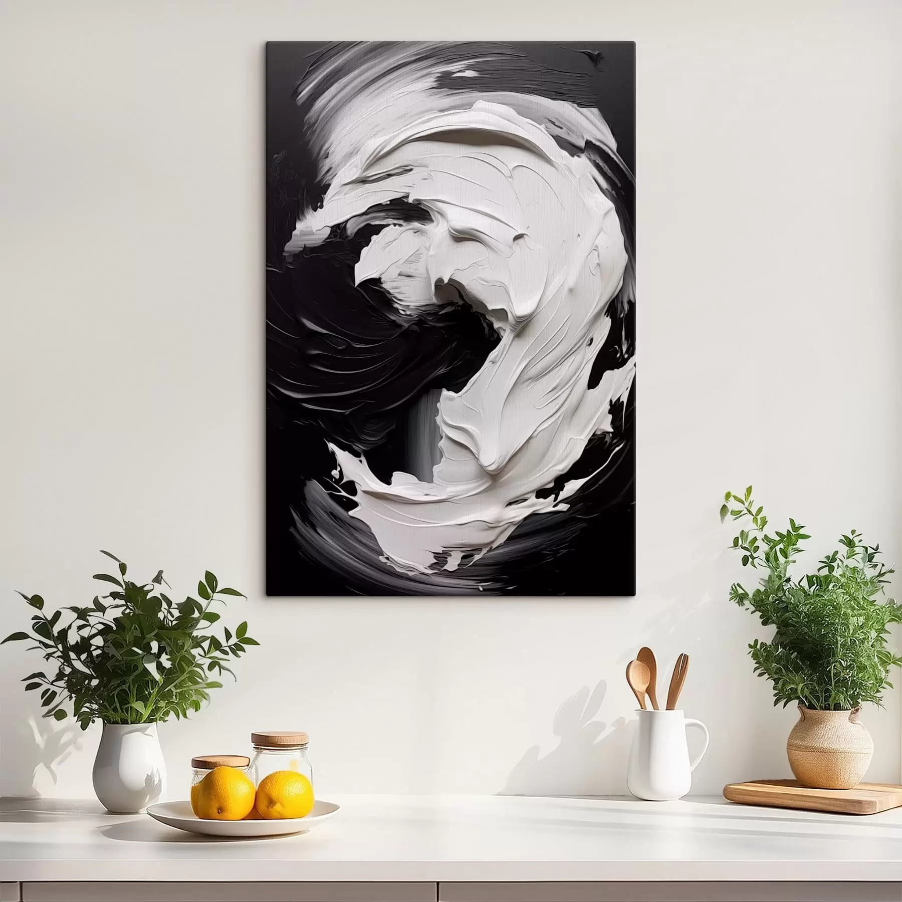 Fototapete Abstrakte, strukturierte Striche in Schwarz-Weiß s48333