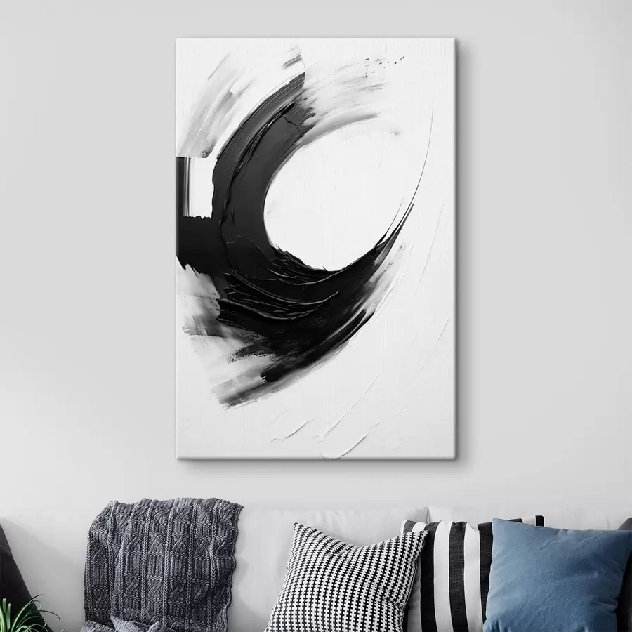 Fototapete Abstrakter schwarzer Pinselstrich auf hellem Hintergrund s48340