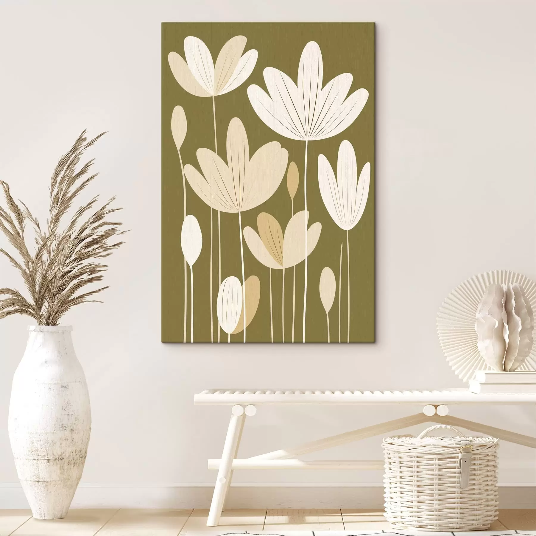 Fototapete Stilisierte Blumen in minimalistischem Design s48349
