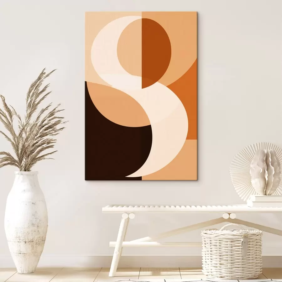 Fototapete Geometrische Formen in warmen Beige- und Brauntönen s48352