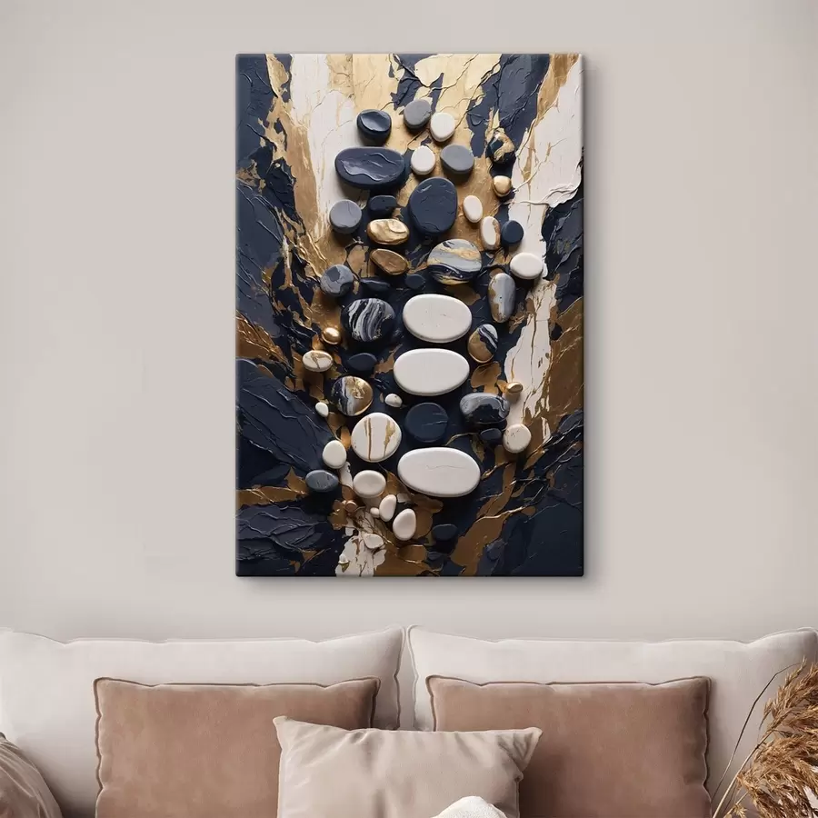 Fototapete Abstrakte Steinkomposition in dunkelblauen Farbtönen s48357